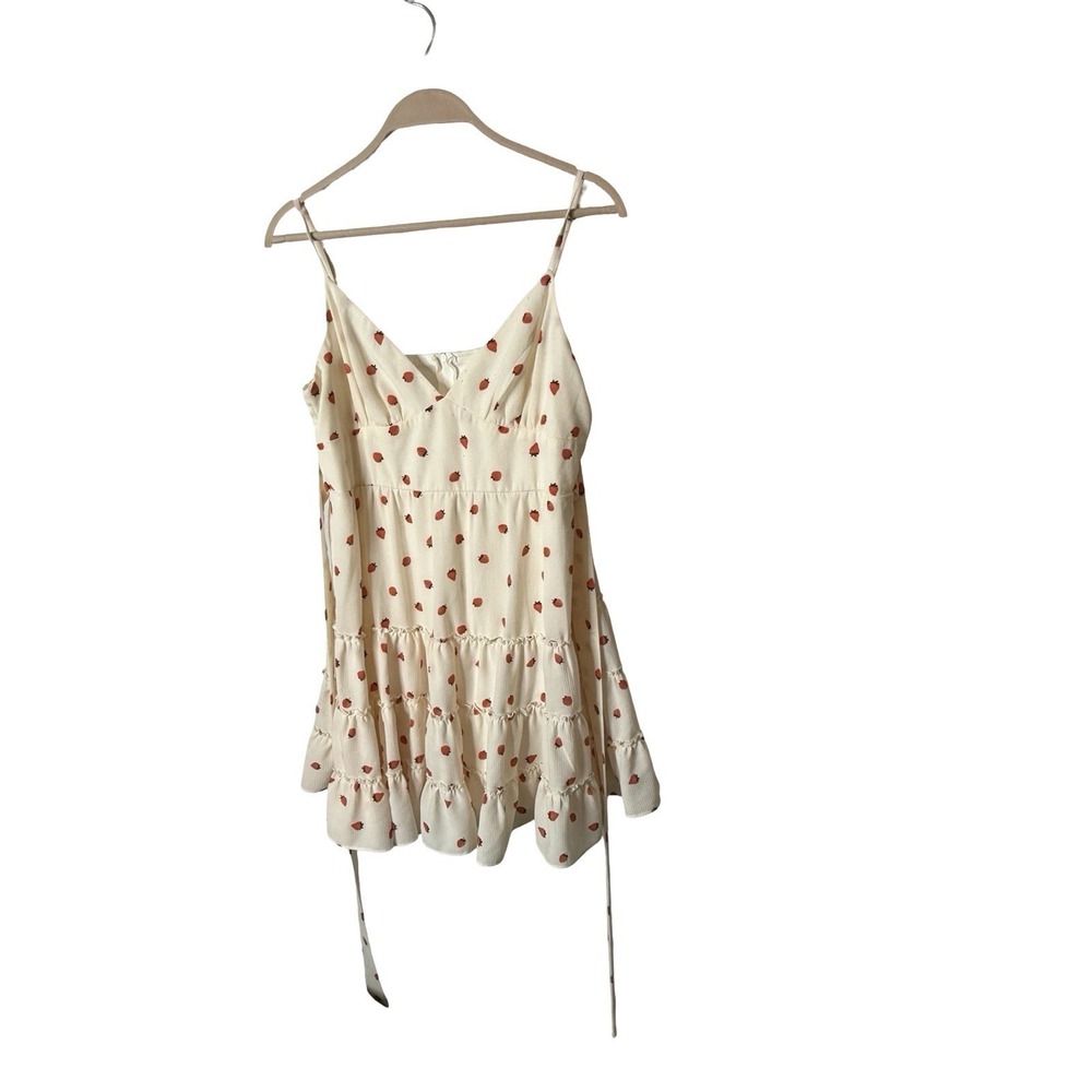 B Smart White & Red Strawberry Polka Dot Mini Dress Size 13